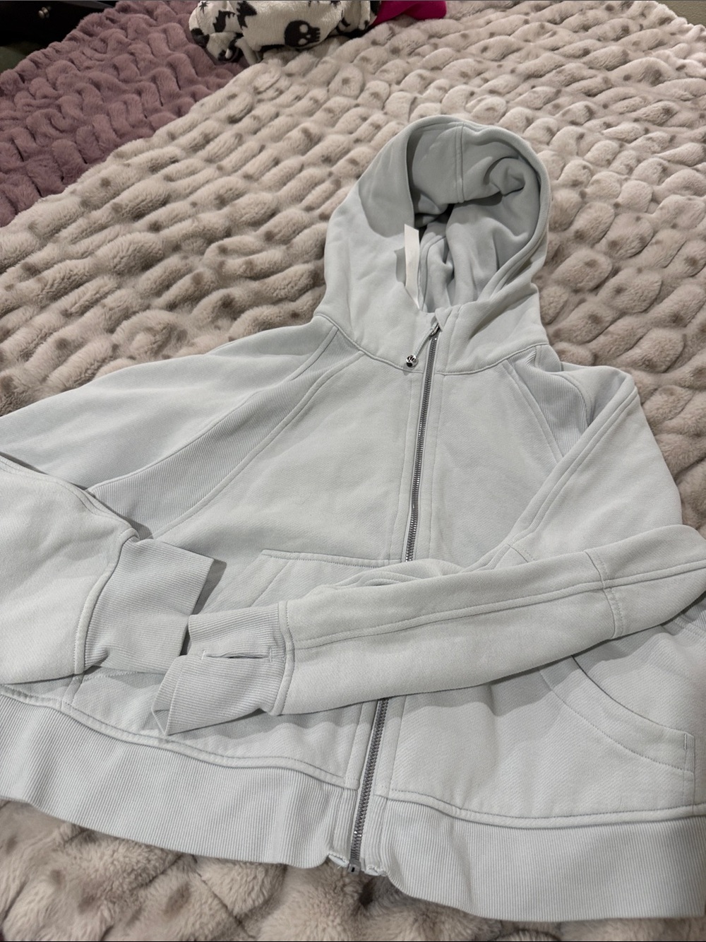 lululemon athletica Light blue Hooded Zip-Up Jacket m/l